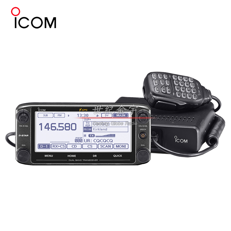 ICOM艾可幕ID5100A双段双显数字GPS触屏车载车台电台